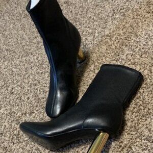 Tory Burch Gold Heeled Cylinder Bootie
